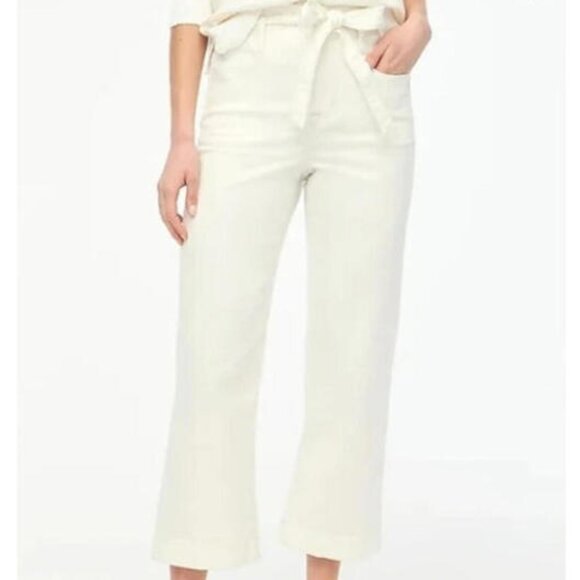 J.Crew Paperbag Wide-Leg Pants in White Denim Size 29 - Picture 1 of 7